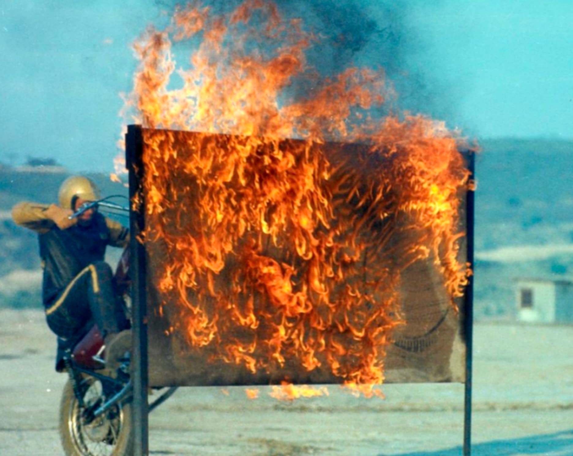 evel knievel on fire